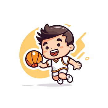 Basketball player cartoon character illustration vector