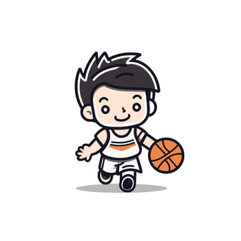 Basketball player cartoon illustration vector