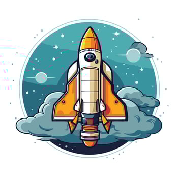 Space rocket illustration vector