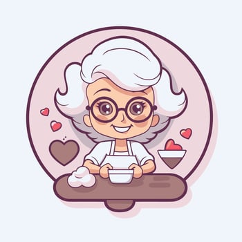Grandmother Cartoon Mascot element Illustration Grandmother Icon vector