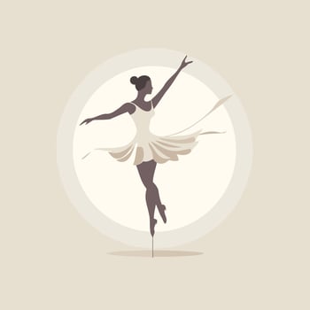 Ballerina silhouette illustration on white background vector
