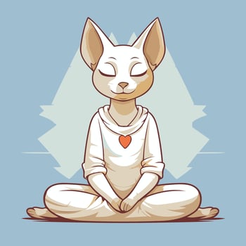 element illustration of a chihuahua sitting in yoga pose vector