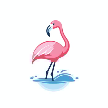 Flamingo bird logo design vector