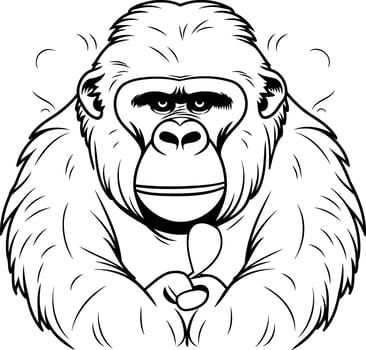 Gorilla with a glass of wine illustration for your design vector