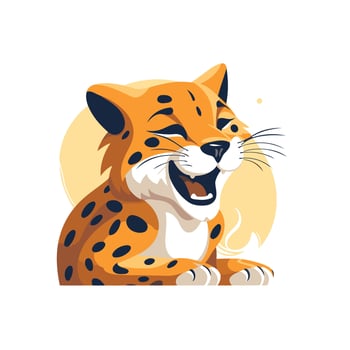 Cheetah Cute Wild Animal Illustration on White Background vector