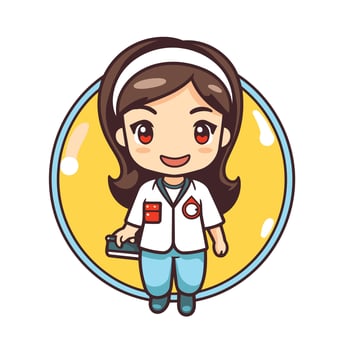 A cartoon doctor holding a stethoscope vector
