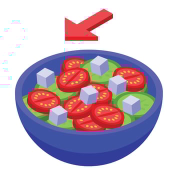 Delivery fresh salad bowl icon isometric vector. Grocery package vector