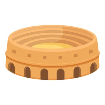 Round amphitheater icon cartoon vector. Ancient italy vector