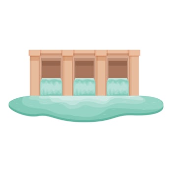 Ocean turbine power icon cartoon vector. Hydro energy vector
