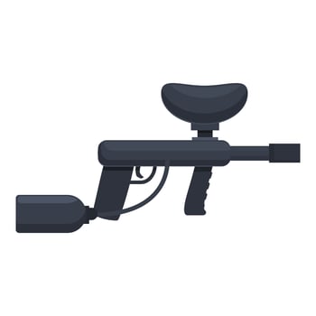 Armed gun icon cartoon vector. Action paintball vector