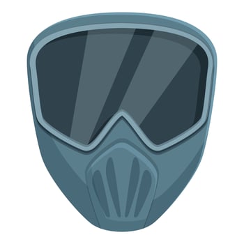 Protection helmet icon cartoon vector. Paintball player vector
