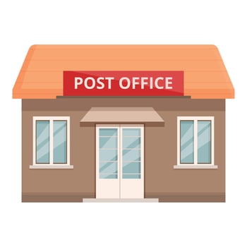 Post office building icon cartoon vector. Storage box vector