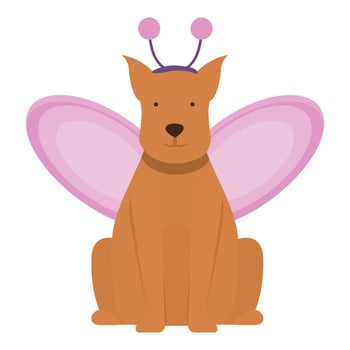 Dog butterfly pet icon cartoon vector. Holiday costume vector