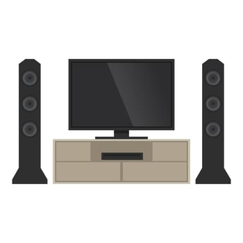 Television home theater icon cartoon vector. Music player vector