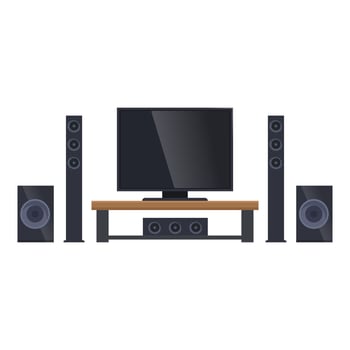 Media home theater icon cartoon vector. Room player vector