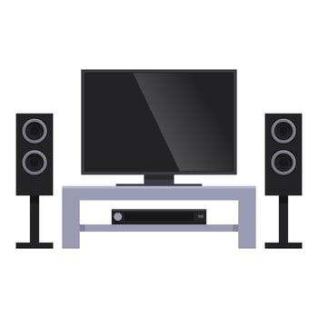 Media cinema icon cartoon vector. Home theatre vector