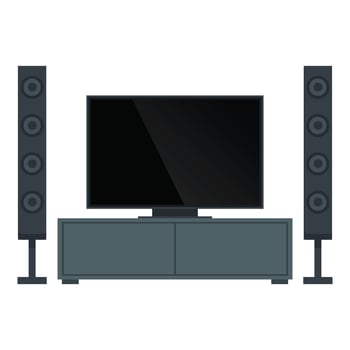 Display home theater icon cartoon vector. Room sound vector