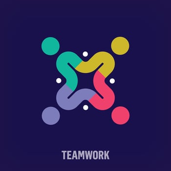 Teamwork and people, solidarity idea, modern logo. People logo template. Unique color transitions. vector. vector