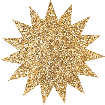 Gold Bright Glitter Star png