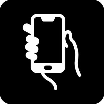 Hands holding mobile phone Vector Icon