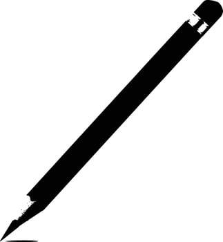 AI generated Silhouette pencil black color only vector