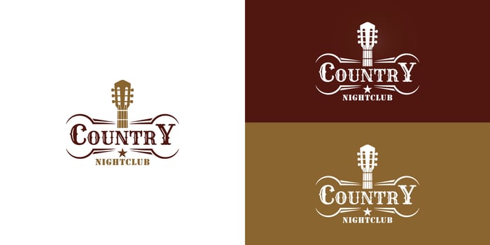 Country Bar logo was applied for the western restaurant and the bar logo was presented with multiple background colors. The logo is suitable for the Food and Restaurant Music Bar logo design template vector