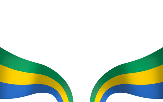 Gabon flag element design national independence day banner ribbon png
