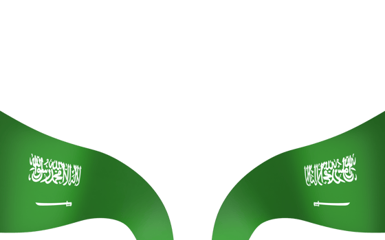 Saudi Arabia flag element design national independence day banner ribbon png