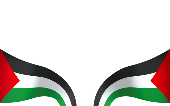 Palestine flag element design national independence day banner ribbon png