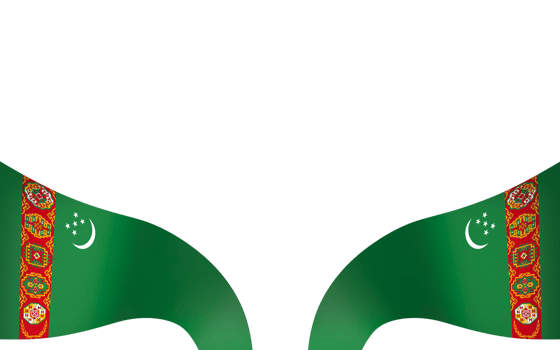Turkmenistan flag element design national independence day banner ribbon png