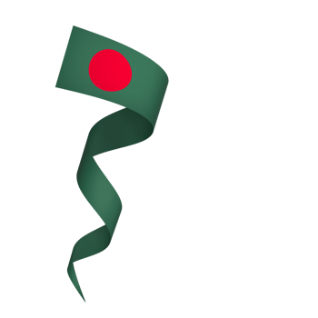 Bangladesh flag element design national independence day banner ribbon png