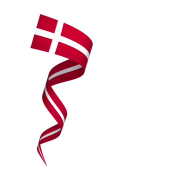Denmark flag element design national independence day banner ribbon png