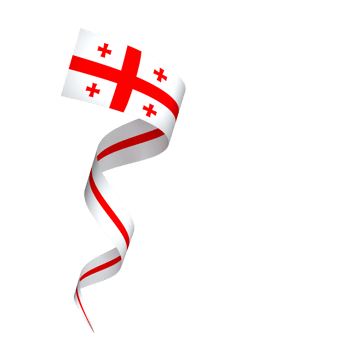 Georgia flag element design national independence day banner ribbon png