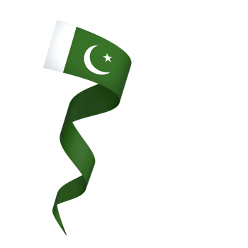 Pakistan flag element design national independence day banner ribbon png