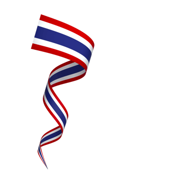 Thailand flag element design national independence day banner ribbon png