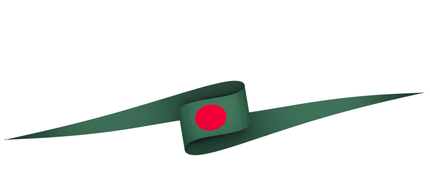 Bangladesh flag element design national independence day banner ribbon png
