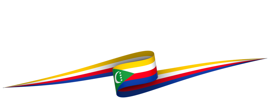 Comoros flag element design national independence day banner ribbon png