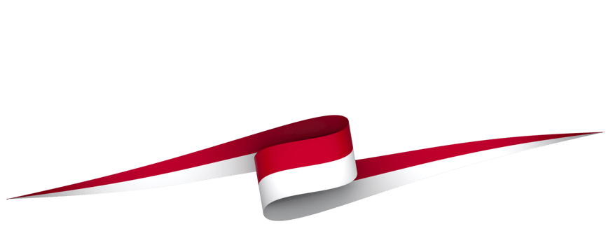 Indonesia flag element design national independence day banner ribbon png