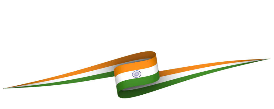 India flag element design national independence day banner ribbon png