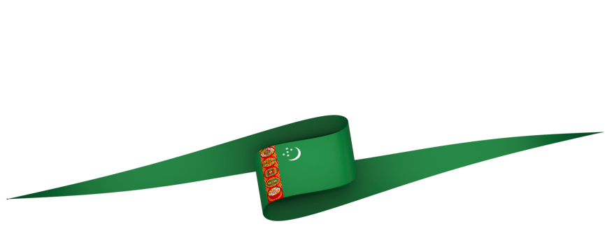 Turkmenistan flag element design national independence day banner ribbon png