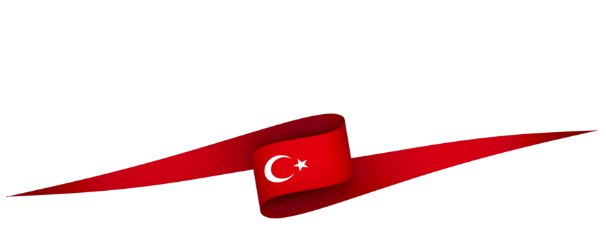 Turkey flag element design national independence day banner ribbon png