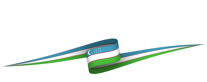 Uzbekistan flag element design national independence day banner ribbon png