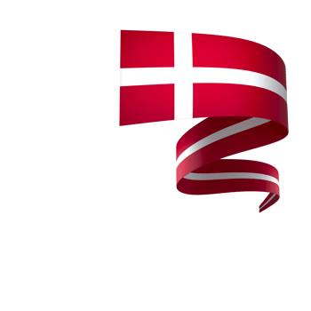 Denmark flag element design national independence day banner ribbon png