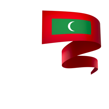 Maldives flag element design national independence day banner ribbon png