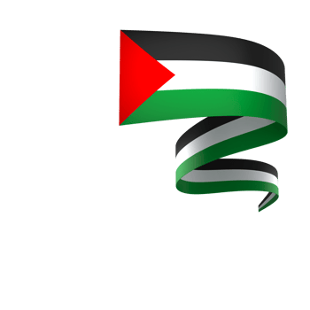 Palestine flag element design national independence day banner ribbon png
