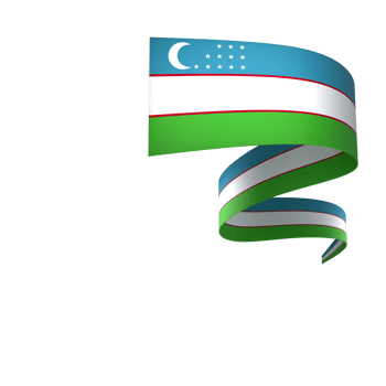 Uzbekistan flag element design national independence day banner ribbon png