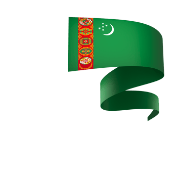 Turkmenistan flag element design national independence day banner ribbon png