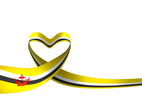 Brunei flag element design national independence day banner ribbon png