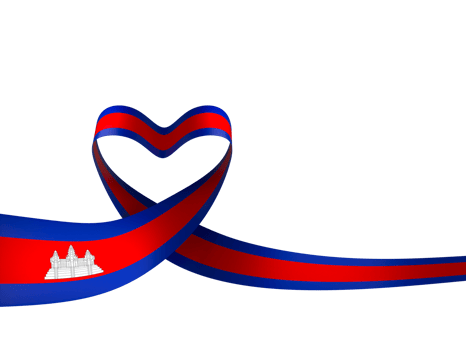 Cambodia flag element design national independence day banner ribbon png