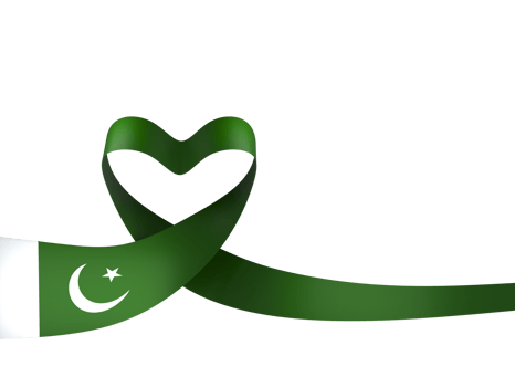 Pakistan flag element design national independence day banner ribbon png
